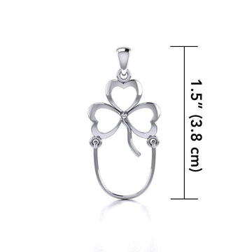 Shamrock Silver Charm Holder Pendant TP947 - Jewelry